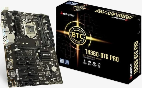 Biostar TB360-BTC PRO Ver.6x 8.9.Nesil LGA 1151 DDR4 2666 M.2 Kutusuz- Outlet 12'li Ekran Girişi HDMI Mining Anakart ürün görseli 1