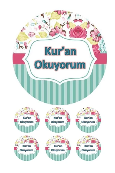 hediyehobihersey Yenilebilir Kur'an Okuyorum Şekerli Kağıt Baskı Pasta ve Kurabiye Baskısı ürün görseli 1