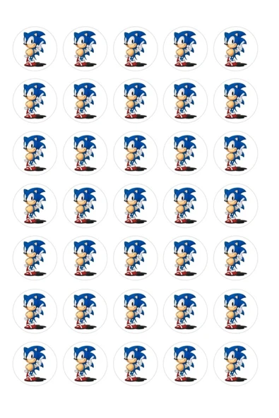 hediyehobihersey Sonic Kurabiye Baskısı Şekerli Kağıda Baskı ürün görseli 1