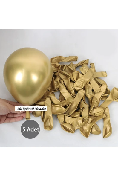 hediyehobihersey Mini Krom Altın Balon 5 İnç 6Adet ürün görseli 1
