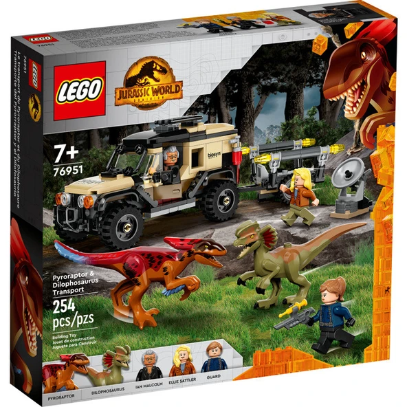 LEGO 76951 Jurassic World Pyroraptor ve Dilophosaurus Nakliyesi ürün görseli 1