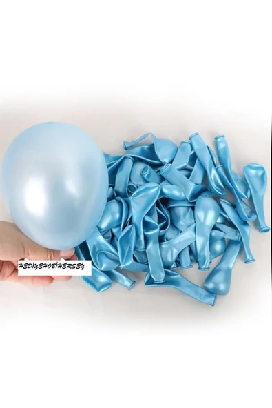 hediyehobihersey Mini Metalik Açık Mavi Balon 5 İnç 6Adet ürün görseli 1