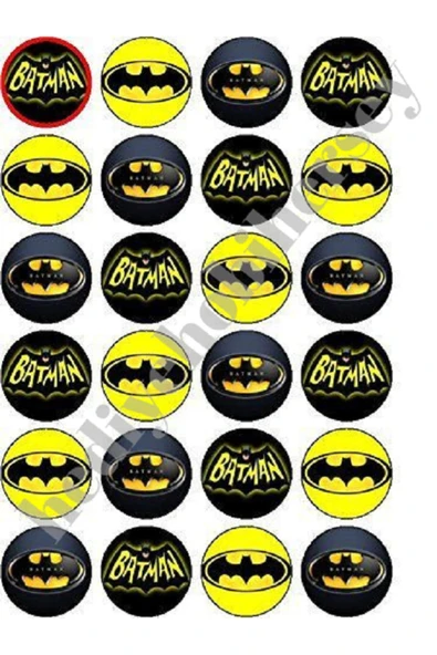 hediyehobihersey Yenilebilir Pasta Resmi Kurabiye Baskısı Pirinç Kağıdı Batman Pasta Kurabiye Baskısı ürün görseli 1