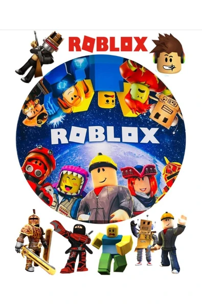 hediyehobihersey Roblox Şekerli Kağıda Baskı Yenilebilir Kağıt Pasta Baskısı ürün görseli 1