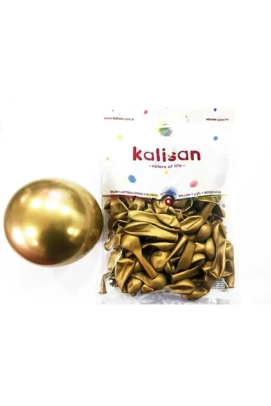 Kalisan Minik Krom Balon 5 Inç 10 Adet Gold Altın ürün görseli 1