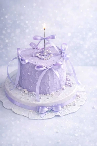 hediyehobihersey Hazır Yenilebilir Lila Fiyonk, Lila Kurdela, Pasta Süsü, Cupcake Süsü 5 Adet 3 Boyutlu ürün görseli 1