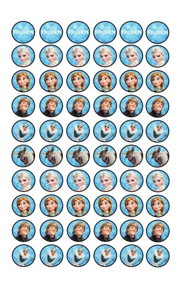 hediyehobihersey Frozen Yenilebilir Lolipop Şeker Için Baskı, Yenilebilir Kağıt Gıda Baskısı, Resimli Baskı ürün görseli 1
