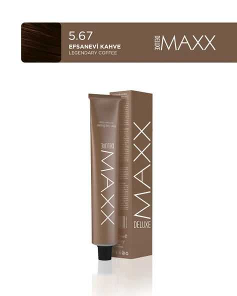 MAXX DELUXE Tüp Saç Boyası 60 ml 5.67 Efsanevi Kahve ürün görseli 1