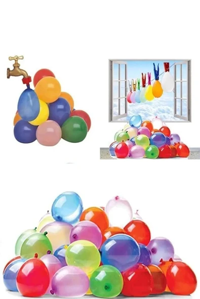 hediyehobihersey 10 Adet Mini Karışık Renk Su Balonu Renkli ürün görseli 1