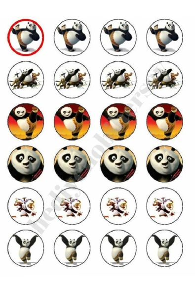 hediyehobihersey Kunfu Panda Yenilebilir Kağıt Pasta Resmi Kurabiye Baskısı Pirinç Kağıdı Pasta Kurabiye Baskısı ürün görseli 1