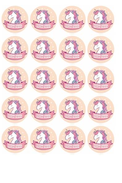 hediyehobihersey Unicorn Kurabiye Baskısı Şekerli Kağıda Baskı Yenilebilir Kağıt Pasta Baskısı ürün görseli 1