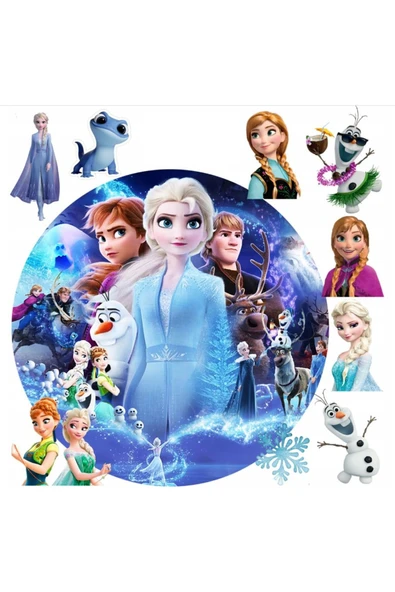 hediyehobihersey Frozen Yenilebilir Resimli Pasta, Elsa Pasta Resmi, Şekerli Kağıt Baskısı, Yenilebilir Kağıt ürün görseli 1