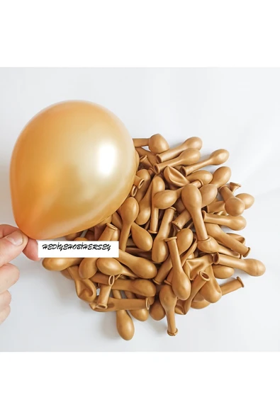hediyehobihersey Mini Metalik Altın Balon 5 İnç 6Adet ürün görseli 1