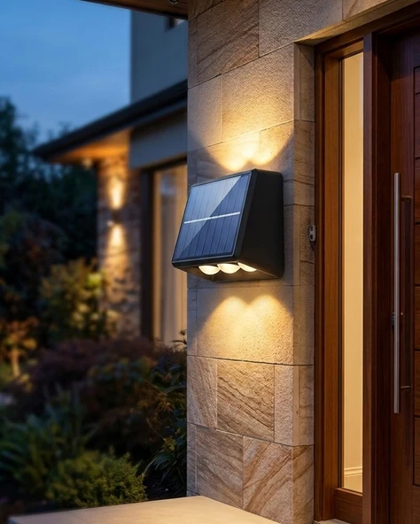 ACK AG60-09801 IP54 Çift Yönlü Solar Led Bahçe Duvar Apliği ürün görseli 1