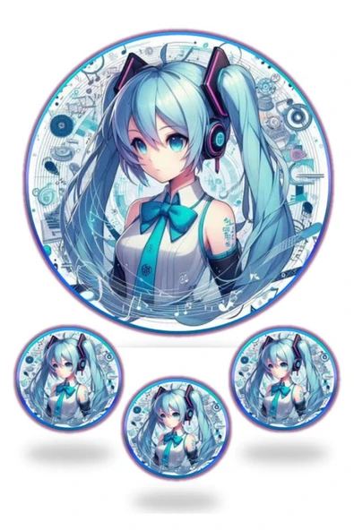 hediyehobihersey Hatsune Miku Şekerli Kağıda Baskı Yenilebilir Kağıt Pasta Baskısı ürün görseli 1