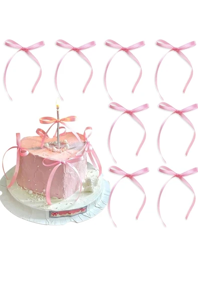 hediyehobihersey Yenilebilir Fiyonk Pembe Boy 21 En 1 Cm 16 Adet Kendin Yap ürün görseli 1