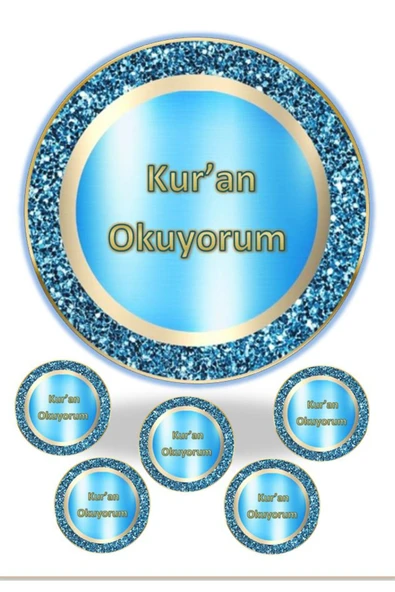 hediyehobihersey Yenilebilir Kur'an Okuyorum Şekerli Kağıt Baskı Pasta ve Kurabiye Baskısı ürün görseli 1
