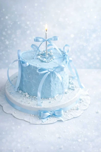 hediyehobihersey Hazır Yenilebilir Mavi Fiyonk, Mavi Kurdela, Pasta Süsü, Cupcake Süsü 5 Adet 3 Boyutlu ürün görseli 1