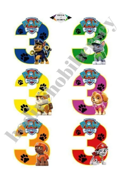 hediyehobihersey Yenilebilir Pasta Resmi Kurabiye Baskısı Pirinç Kağıdı Paw Patrol Pasta Kurabiye Baskısı ürün görseli 1