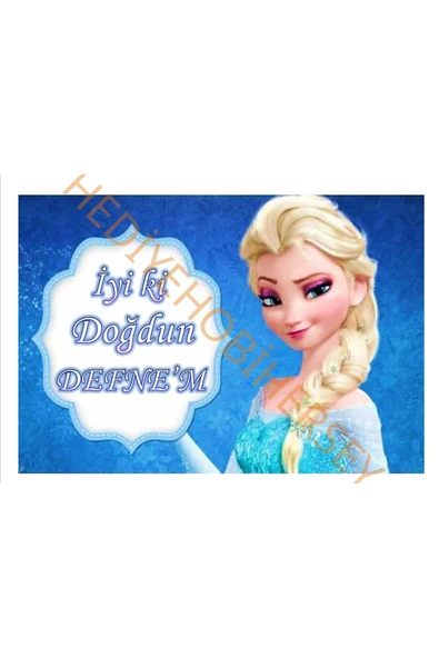 Yenilebilir Kağıt Wafer paper For Elsa Resimli Özel Yuvarlak Ve Kare Şekerli Yenilebilir Kağıt Üzerine Resimli Pasta Baskısı ürün görseli 1