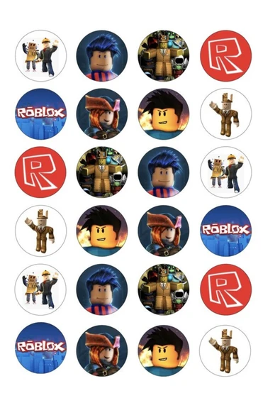 hediyehobihersey Roblox Yenilebilir Baskı, Kurabiye Süsü, Şekerli Kağıt Kurabiye Baskısı ürün görseli 1