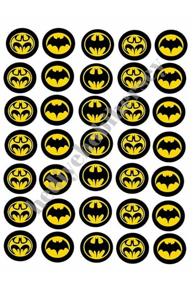 hediyehobihersey Yenilebilir Pasta Resmi Kurabiye Baskısı Pirinç Kağıdı Batman Pasta Kurabiye Baskısı ürün görseli 1