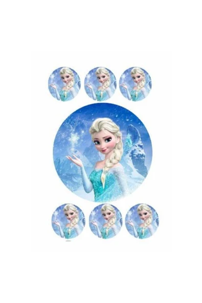 Yenilebilir Kağıt Wafer paper For Elsa Resimli Özel Yuvarlak Ve Kare Şekerli Kağıt Yenilebilir Kağıt Üzerine Resimli Pasta Baskısı ürün görseli 1