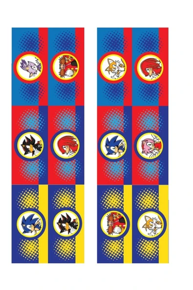 hediyehobihersey Yan Dekor Sonic Şekerli Kağıda Baskı Yenilebilir Kağıt Pasta Baskısı ürün görseli 1
