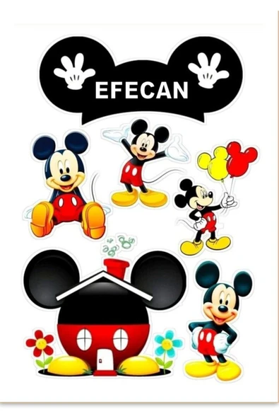 hediyehobihersey Miki Mouse Resimli Yenilebilir Pasta Ve Kurabiye Baskı Kağıdı ( İSİM İÇİN AÇIKLAMAYI OKUYUNUZ) ürün görseli 1