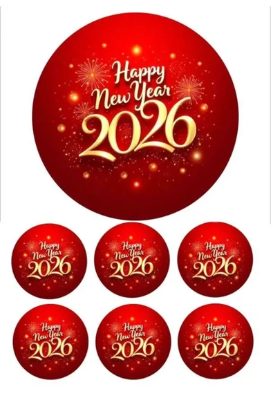 hediyehobihersey 2026 Noel Yeni Yıl Şekerli Kağıda Baskı Yenilebilir Kağıt Pasta Baskısı ürün görseli 1