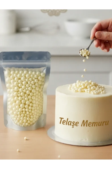 telaşe memuru Yenilebilir Pasta Süsü Boncuk Şeker 40 gr - Dekoratif Mix Boncuk Şeker 2-4-8 mm 3 Farklı Boy ürün görseli 1