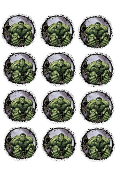 hediyehobihersey Hulk Şekerli Kağıda Baskı Yenilebilir Kağıt Kurabiye Baskısı ürün görseli 1
