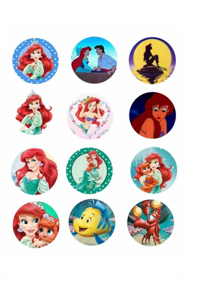 hediyehobihersey Mermaid Yenilebilir Kağıt Şekerli Kağıda Kurabiye Baskısı Pirinç Kağıdı Pasta Kurabiye Baskısı ürün görseli 1