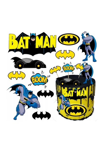 hediyehobihersey Yeni Batman Şekerli Kağıda Baskı Yenilebilir Kağıt Pasta Baskısı ürün görseli 1