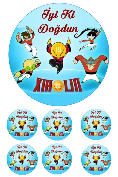 Pasta9 Yenilebilir Pasta Resmi Pirinç Kağıdından Xiaolin Günlükleri 6-8-10 Kişilik Pastaya Uygun 16 Cm ürün görseli 1