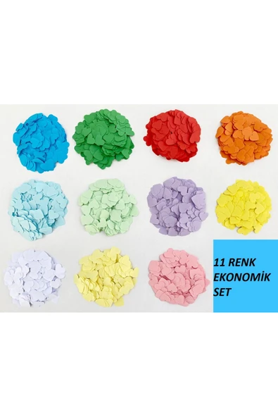 hediyehobihersey GLÜTENSİZ 11 Renk Bir Arada Yenilebilir Mini Kalpler, Hazır Kesilmiş Mini Kalp ürün görseli 1