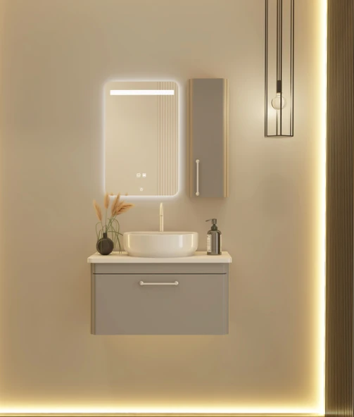 HİLTON BANYO DOLABI - MONZA 80 cm - GRİ ürün görseli 1
