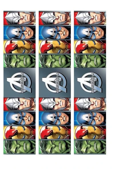 hediyehobihersey Kahramanlar Avengers Pasta Yan Dekor Şekerli Kağıda Baskı Yenilebilir Kağıt Pasta Baskısı ürün görseli 1