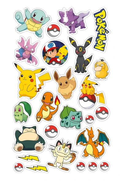 BatıDoğu Yenilebilir Şekerli Kağıt Baskısı Cupcake ve Pasta Resim Baskı Pokemon Temalı 07 ürün görseli 1