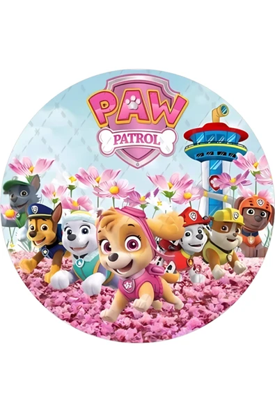 BatıDoğu Yenilebilir Yuvarlak Pasta Resim Baskısı 20 cm Şekerli Kağıt Paw Patrol Temalı 35 ürün görseli 1