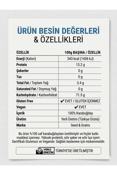Glutensiz %100 Karabuğday Patlağı (125gr) - Resim 2