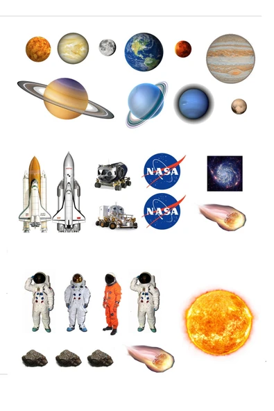 hediyehobihersey Uzay Astronot Kurabiye Baskısı Şekerli Kağıda Baskı ürün görseli 1