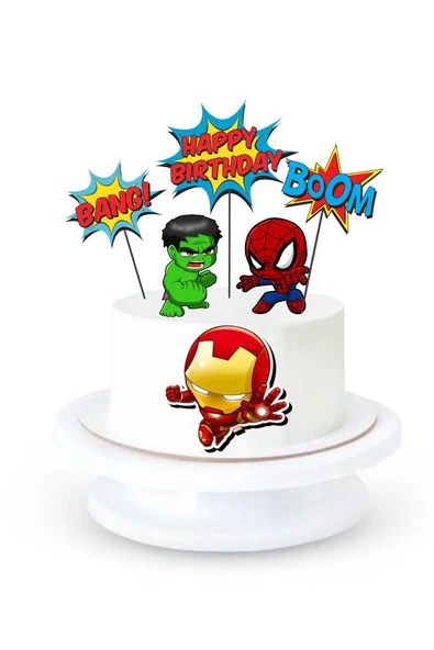 my party box Yenilebilir Marvel Süper Kahramanları Pasta Resim Baskısı ürün görseli 1