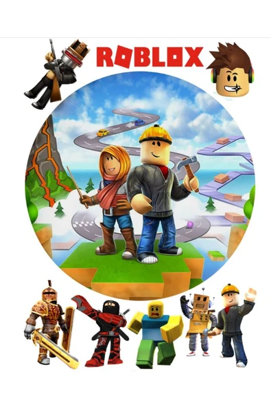 hediyehobihersey Roblox Şekerli Kağıda Baskı Yenilebilir Kağıt Pasta Baskısı ürün görseli 1