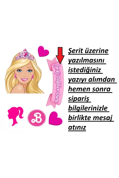 hediyehobihersey Yenilebilir Kız Pasta Resim Baskısı, Yenilebilir Baskı, Kız Barbie ürün görseli 1