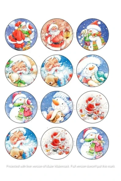 hediyehobihersey Yeni Noel Yenilebilir Gıda Baskısı, Yenilebilir Pasta Süsü, Kurabiye Şekerli Kağıt ürün görseli 1