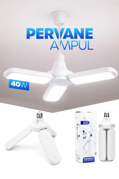 40W 3 Kanatlı Pervane LED Ampul 27 LED Tasarruflu E27 Ev Ampul 4000 Lümen Lamba LD03 ürün görseli 1