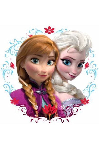 TİNFOODHOBBY Frozen Prenses Resimli Yenilebilir Şekerli Kağıt Pasta Üstü ürün görseli 1