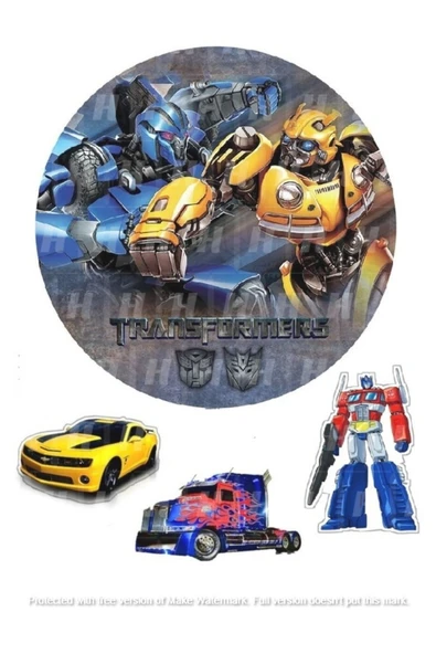 hediyehobihersey Transformers Yenilebilir Gıda Baskısı, Yenilebilir Pasta Süsü, Kurabiye Şekerli Kağıt ürün görseli 1