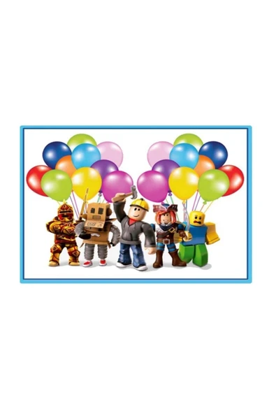 hediyehobihersey Roblox Resimli Yenilebilir Şekerli Pasta Üstü Baskı Kağıdı ürün görseli 1